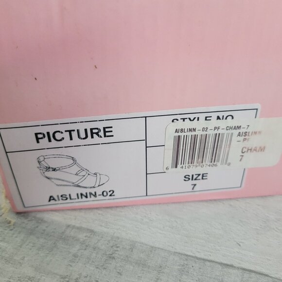 Rose Gold Glitter T-Strap Platform Heels Via Pinky Collection Size 7 - Picture 5 of 7